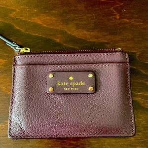 Kate Spade, burgundy business/credit card holder, slight blemish shown in pic